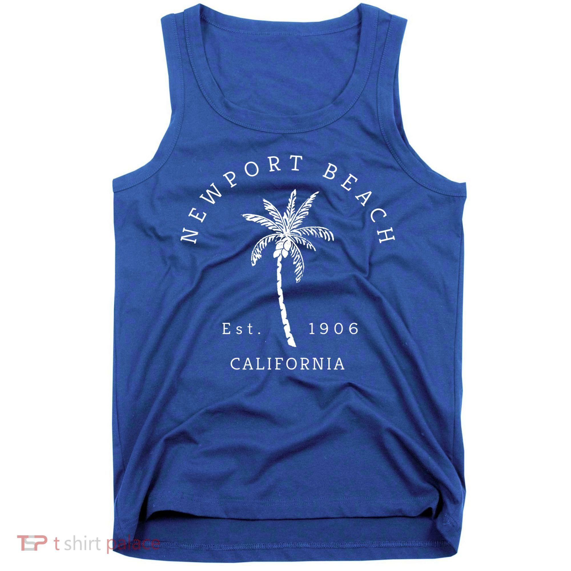 Original Newport Beach Ca Palm Tree Unique Novelty Art Gift Tank Top