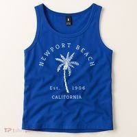 Original Newport Beach Ca Palm Tree Unique Novelty Art Gift Tank Top thumb 2