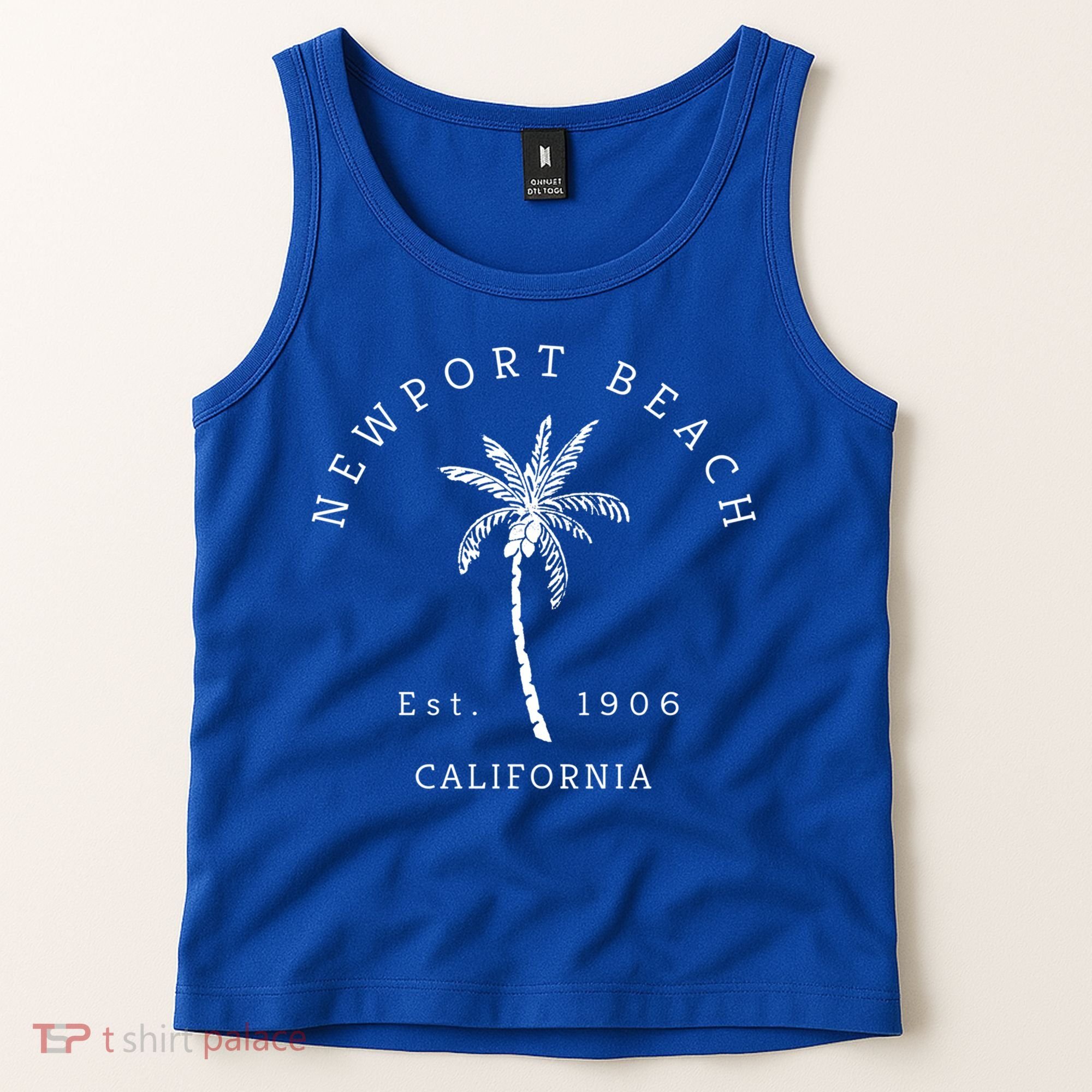 Original Newport Beach Ca Palm Tree Unique Novelty Art Gift Tank Top