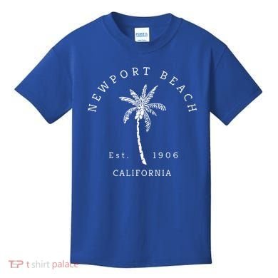 Original Newport Beach Ca Palm Tree Unique Novelty Art Gift Kids T-Shirt