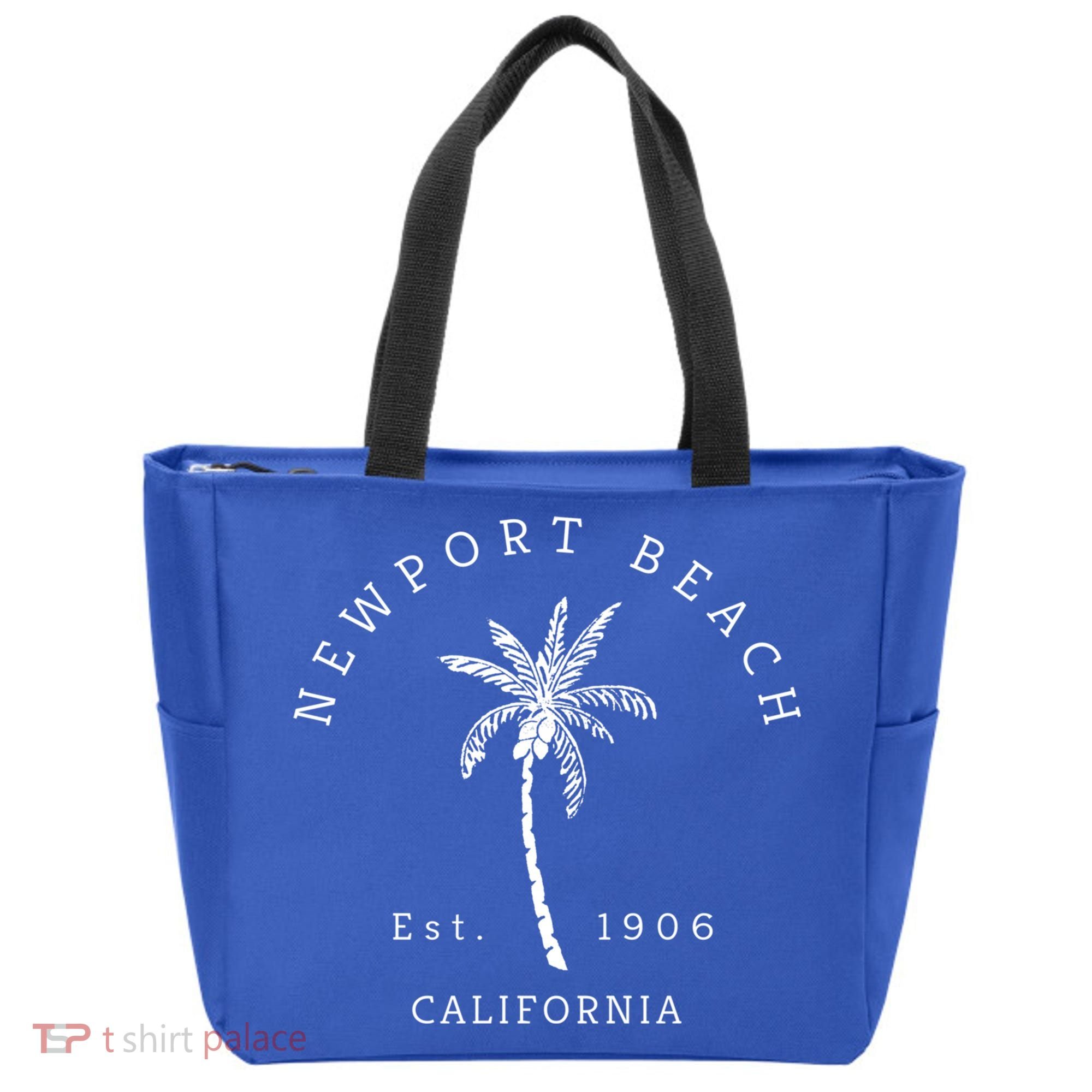 Original Newport Beach Ca Palm Tree Unique Novelty Art Gift Tote Bag