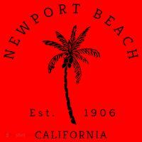 Original Newport Beach Ca Palm Tree Unique Novelty Art Gift Santa Hat thumb 1