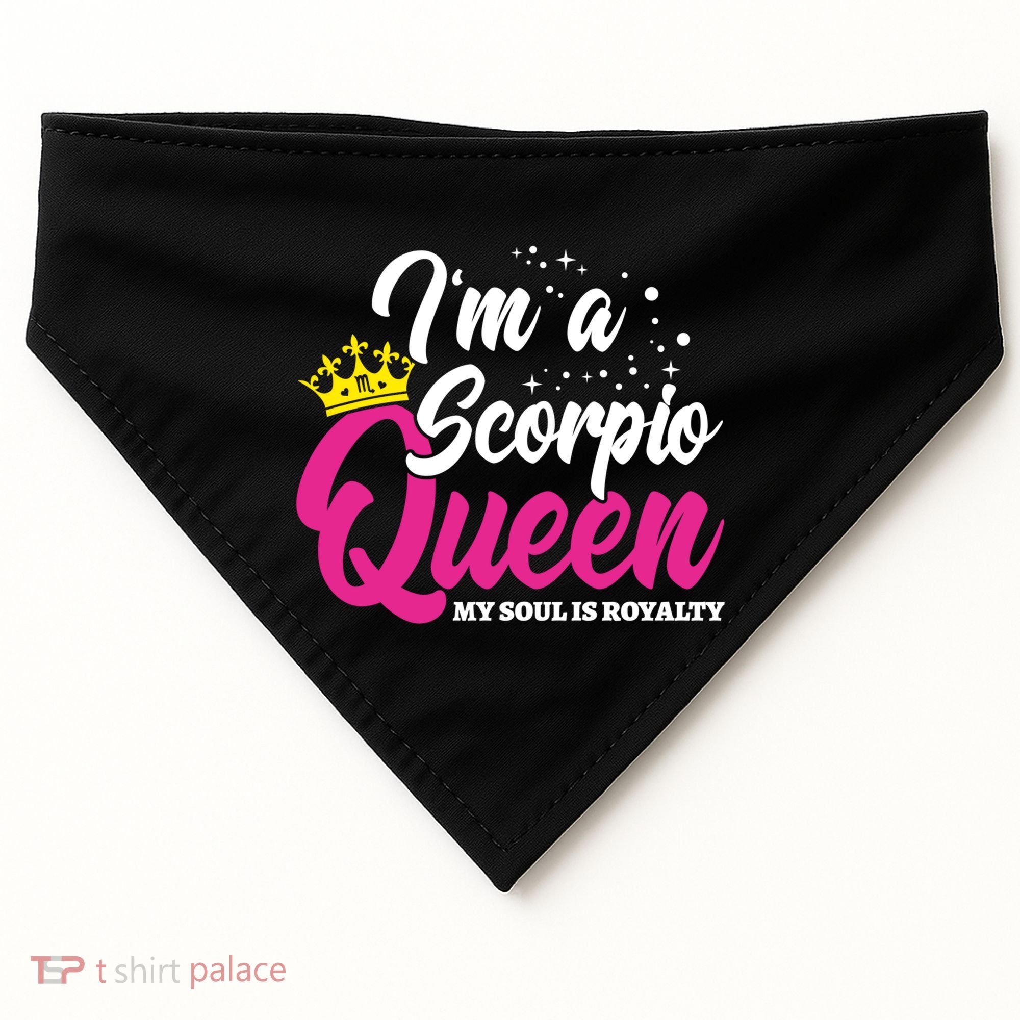 October November Birthday Astrology Scorpio Queen Meaningful Gift USA-Made Doggie Bandana
