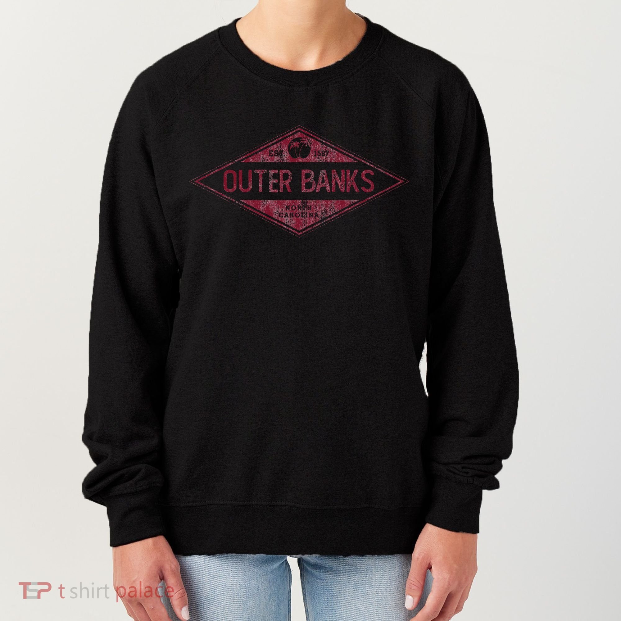 Obx North Carolina Retro Badge Souvenir Women's Sweatshirt