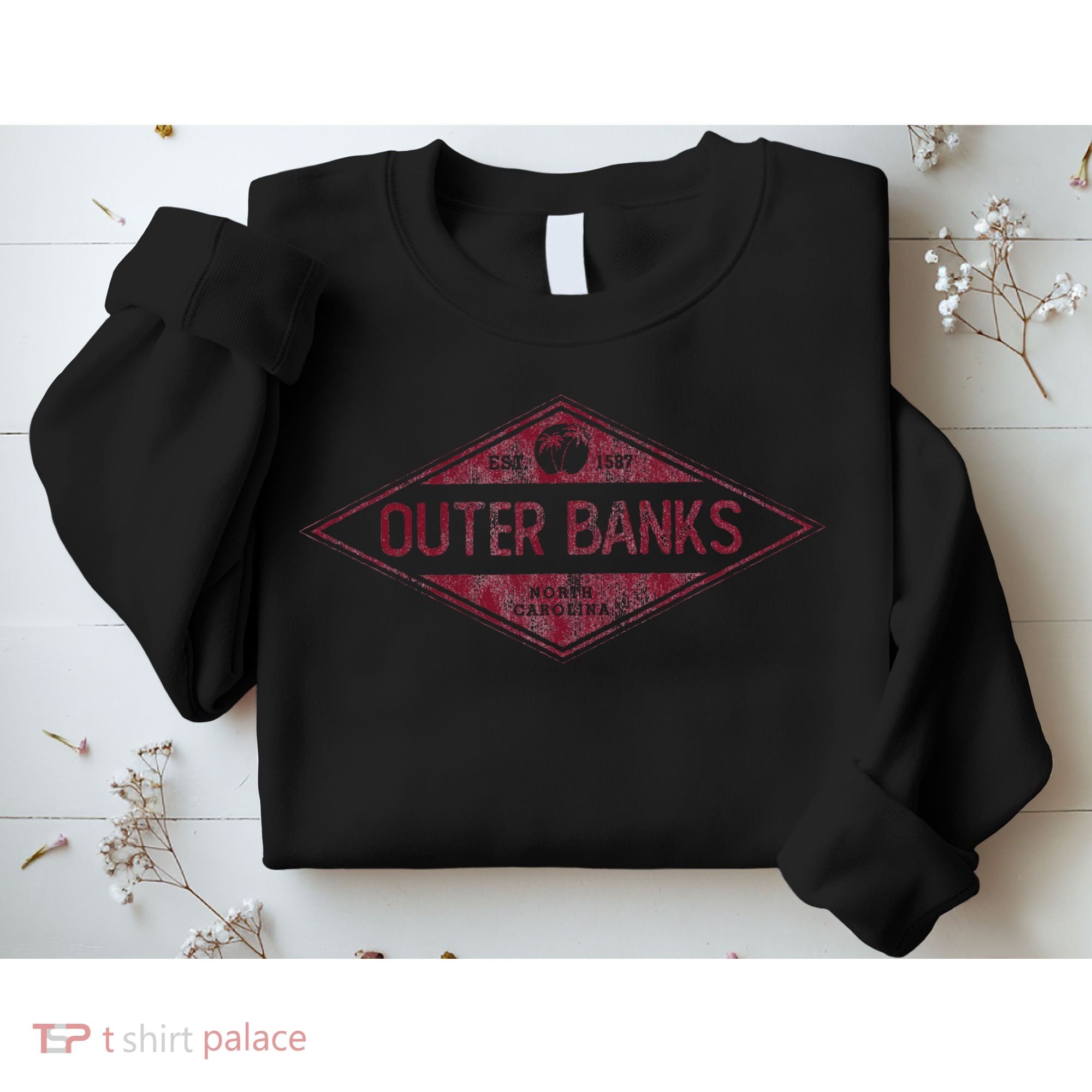 Obx North Carolina Retro Badge Souvenir Sweatshirt
