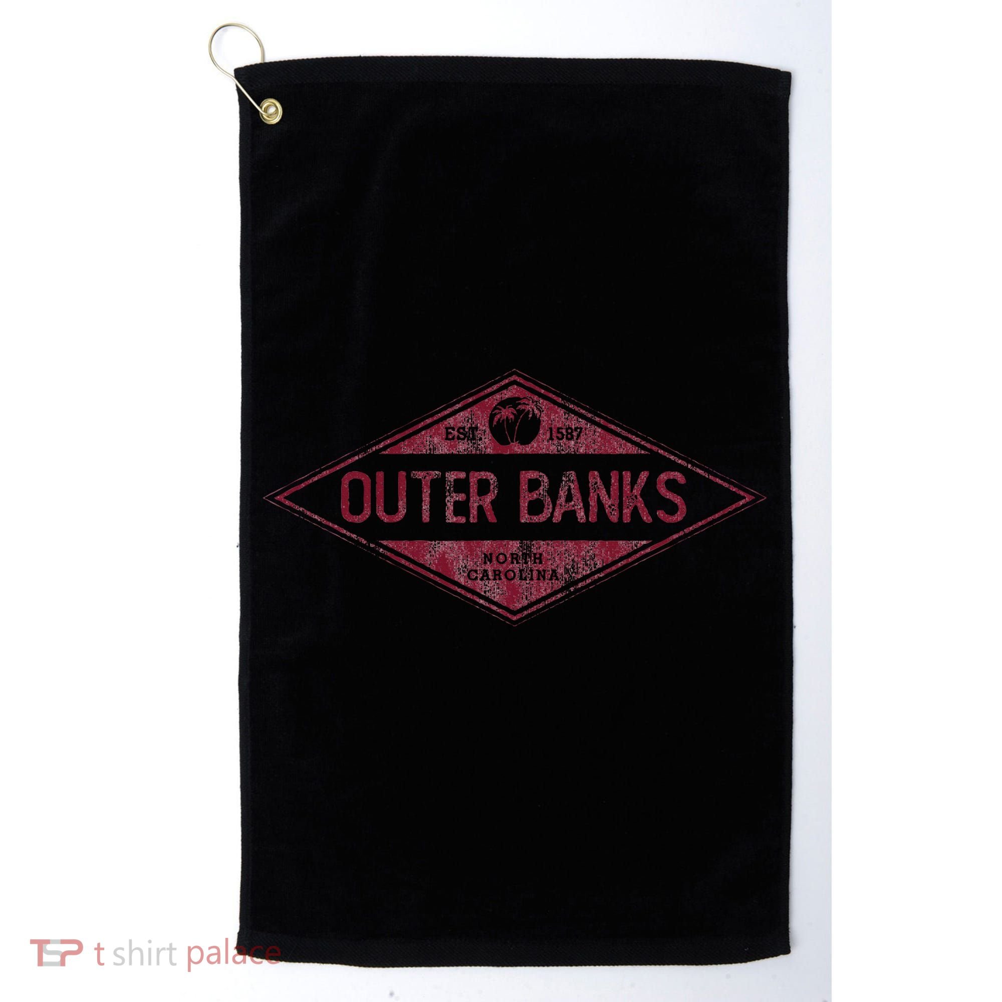 Obx North Carolina Retro Badge Souvenir Golf Towel
