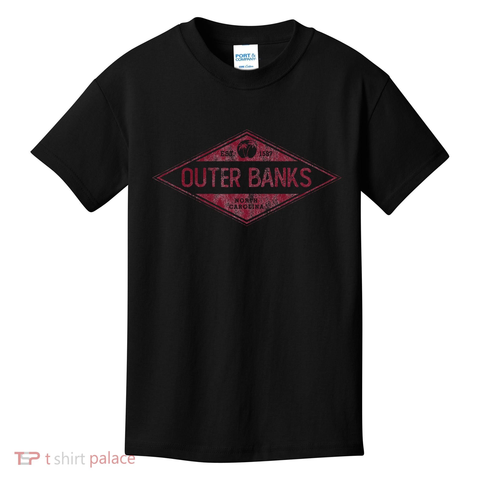 Obx North Carolina Retro Badge Souvenir Kids T-Shirt