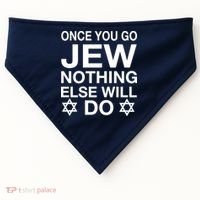 Once You Go Jew Hanukkah USA-Made Doggie Bandana thumb 0
