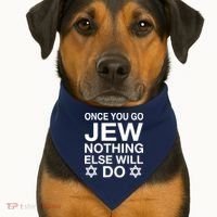 Once You Go Jew Hanukkah USA-Made Doggie Bandana thumb 1