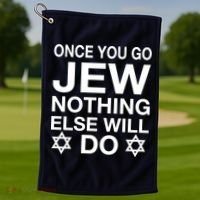 Once You Go Jew Hanukkah Golf Towel thumb 1