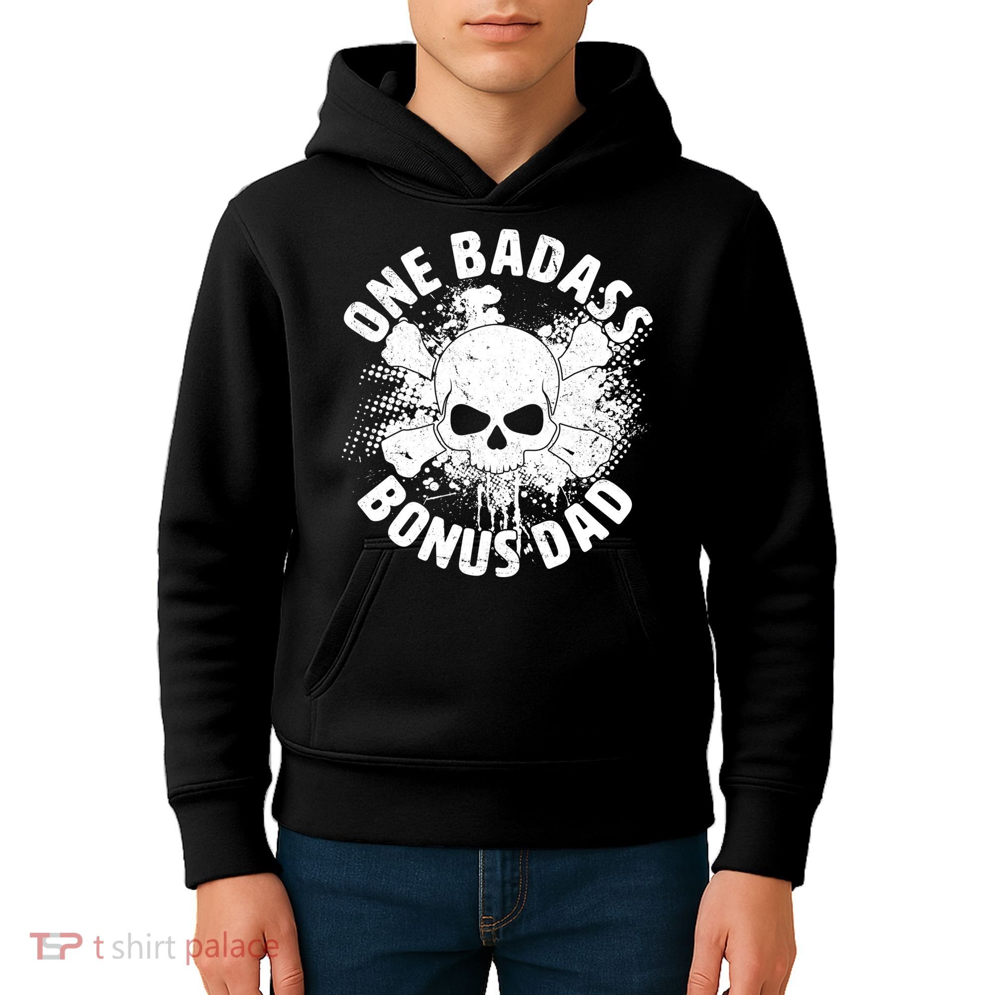 One Badass Bonus Dad Kids Hoodie