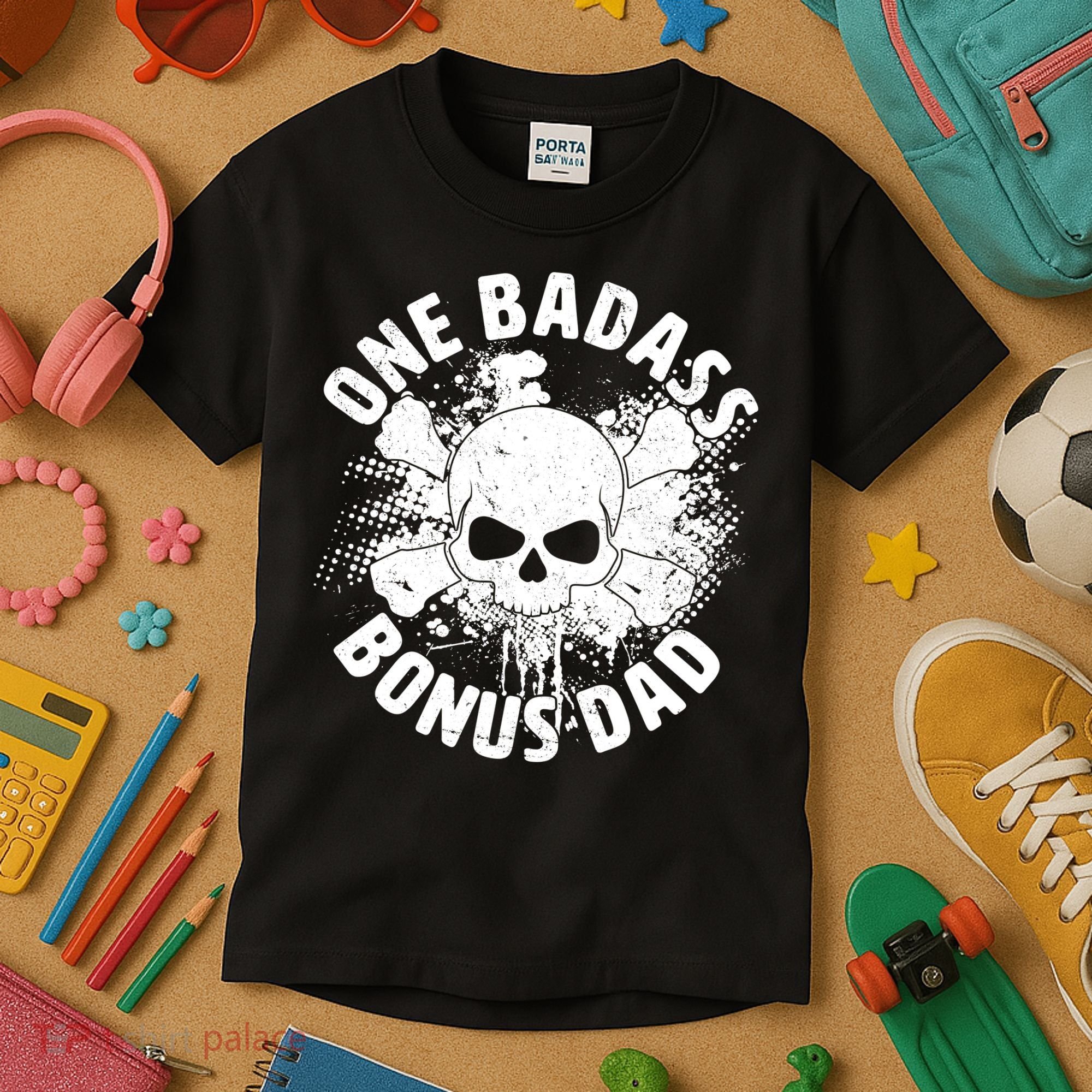 One Badass Bonus Dad Kids T-Shirt