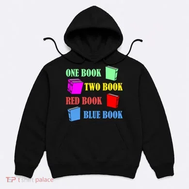 One Book Two Book Red Book Blue Book Hoodie