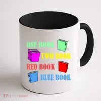 One Book Two Book Red Book Blue Book Coffee Mug thumb 1