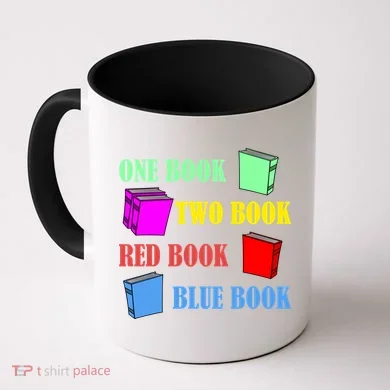 One Book Two Book Red Book Blue Book Coffee Mug