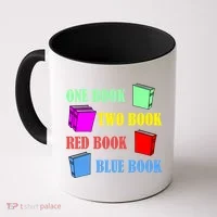 One Book Two Book Red Book Blue Book Coffee Mug thumb 0