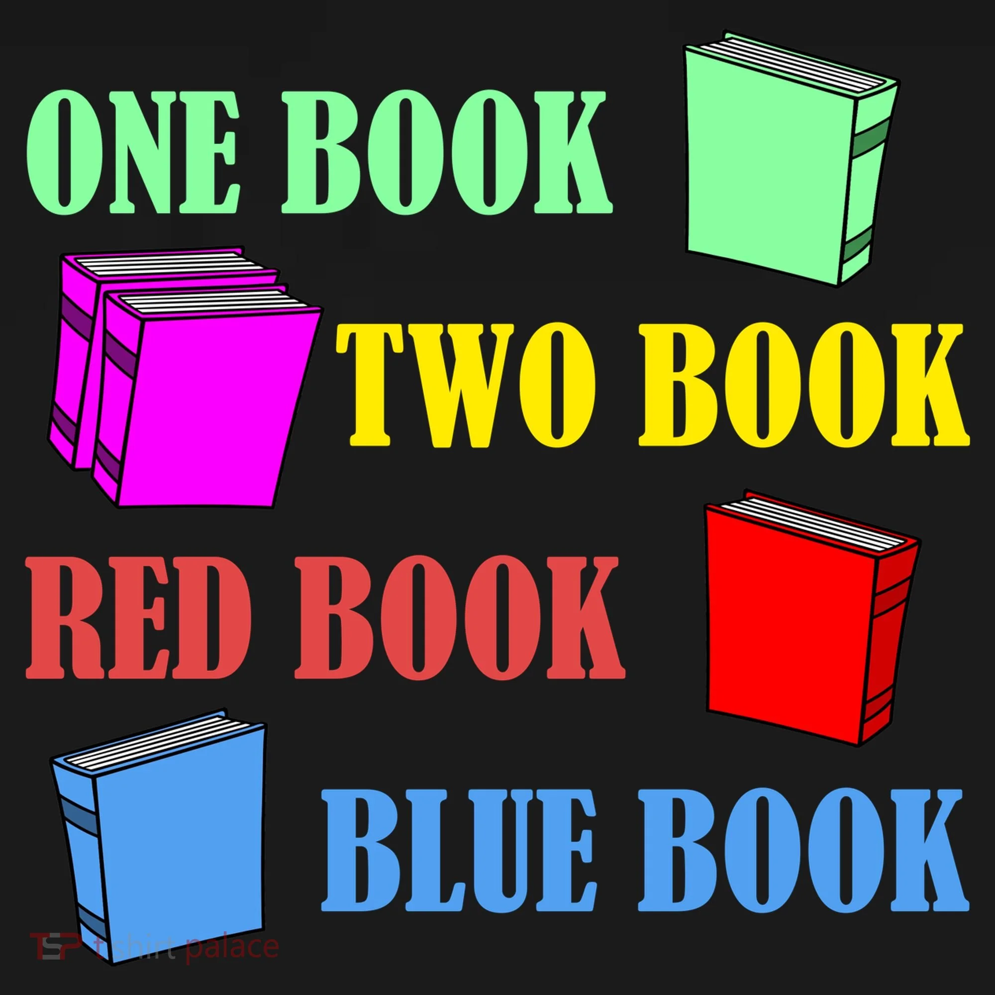 One Book Two Book Red Book Blue Book Coaster