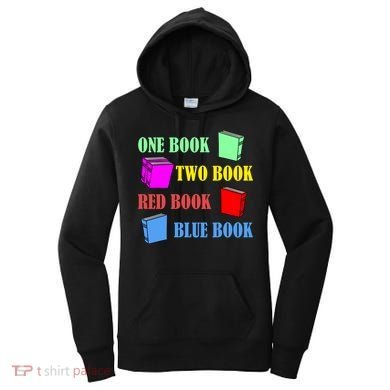 One Book Two Book Red Book Blue Book Women's Hoodie