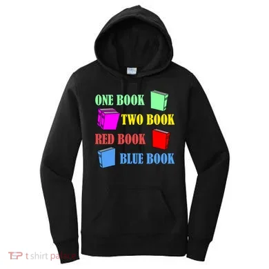 One Book Two Book Red Book Blue Book Women's Hoodie