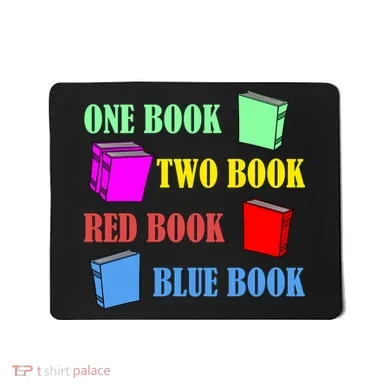 One Book Two Book Red Book Blue Book Mousepad