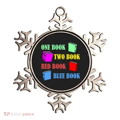 One Book Two Book Red Book Blue Book Ornament