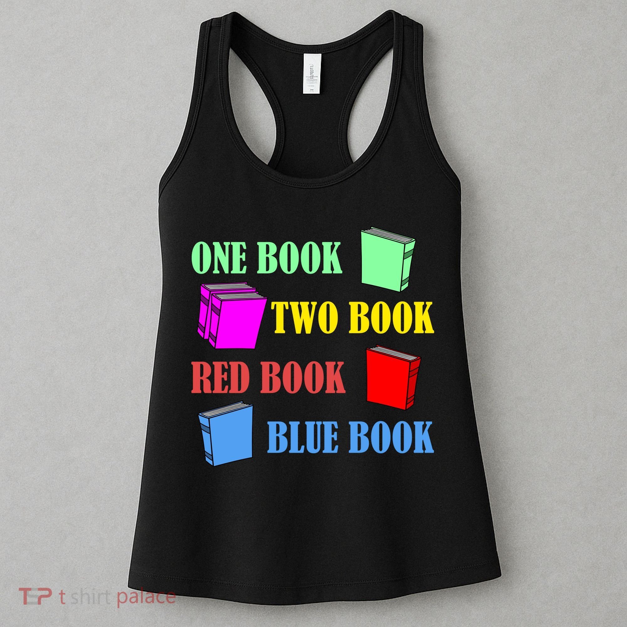 One Book Two Book Red Book Blue Book Women's Tank Top