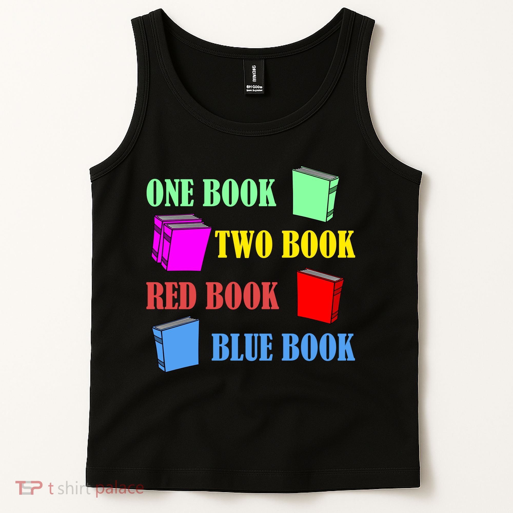 One Book Two Book Red Book Blue Book Tank Top
