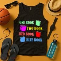 One Book Two Book Red Book Blue Book Tank Top thumb 4