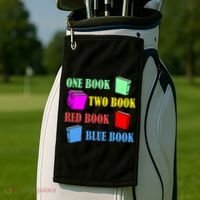 One Book Two Book Red Book Blue Book Golf Towel thumb 2
