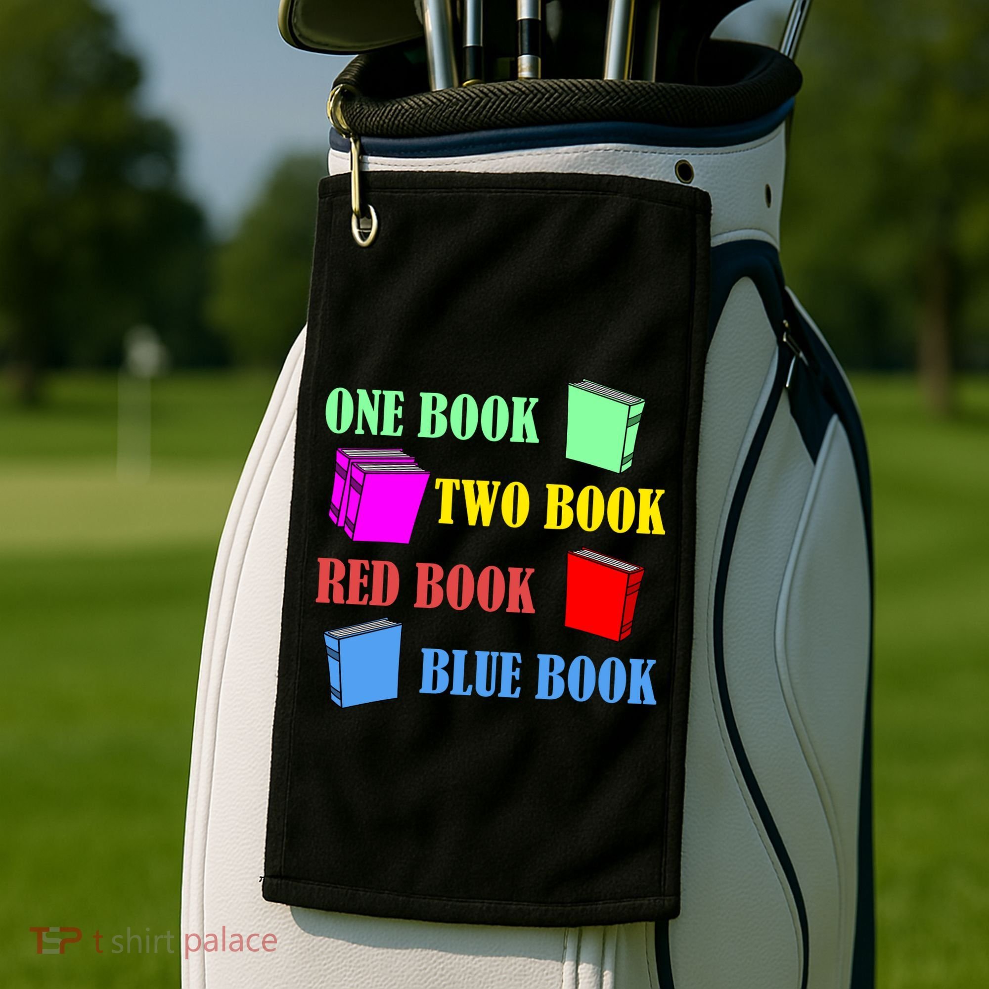 One Book Two Book Red Book Blue Book Golf Towel