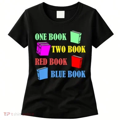 One Book Two Book Red Book Blue Book Women's T-Shirt