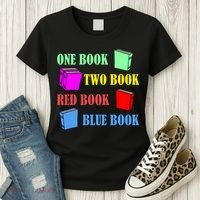 One Book Two Book Red Book Blue Book Women's T-Shirt thumb 3
