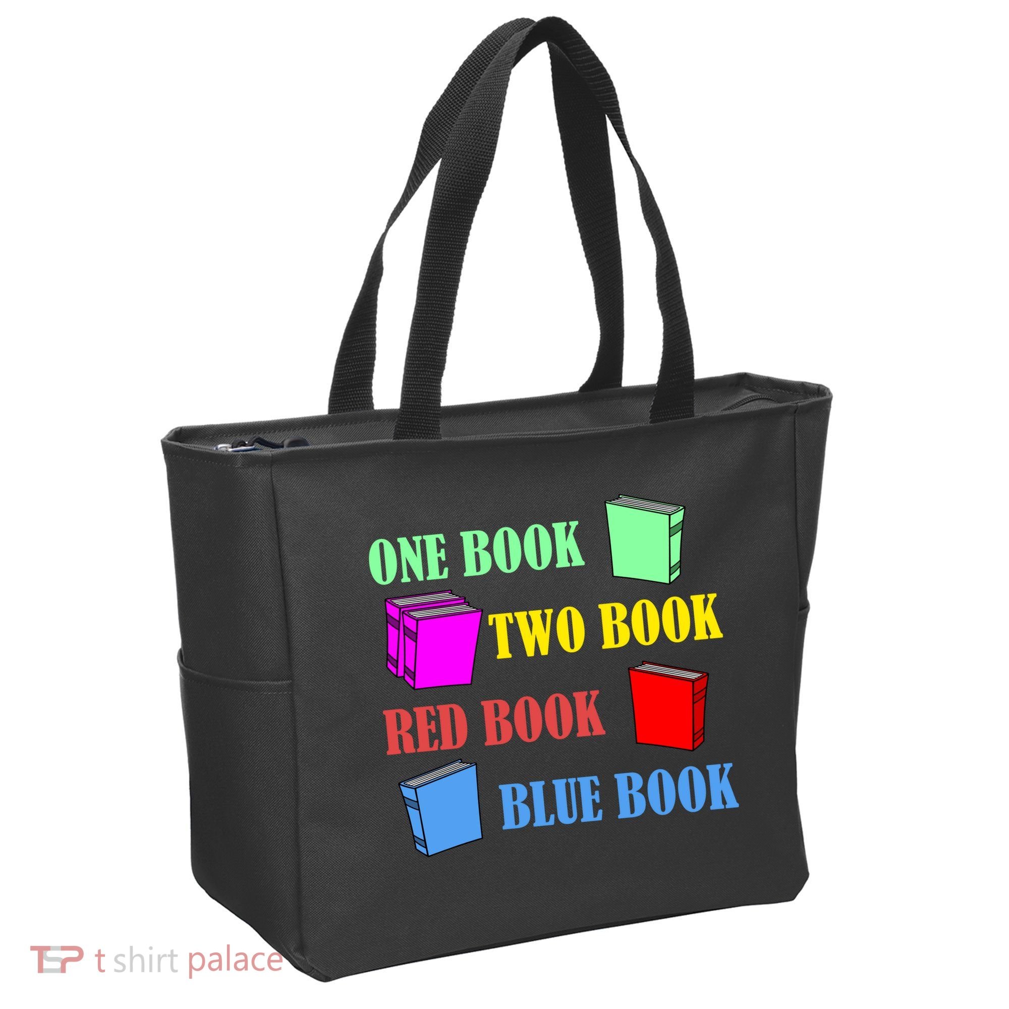 One Book Two Book Red Book Blue Book Tote Bag