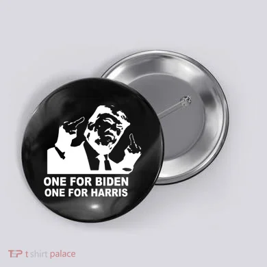 One For Biden One For Harris Pro Trump Button