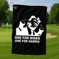 One For Biden One For Harris Pro Trump Golf Towel thumb 1