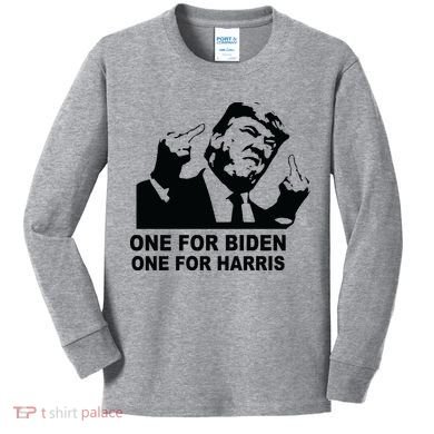 One For Biden One For Harris Pro Trump Kids Long Sleeve Shirt