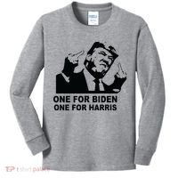 One For Biden One For Harris Pro Trump Kids Long Sleeve Shirt thumb 0