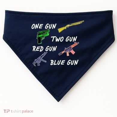 One Gun Two Gun Red Gun Blue Gun USA-Made Doggie Bandana