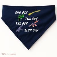 One Gun Two Gun Red Gun Blue Gun USA-Made Doggie Bandana thumb 0