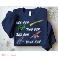 One Gun Two Gun Red Gun Blue Gun Sweatshirt thumb 2