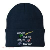 One Gun Two Gun Red Gun Blue Gun Beanie thumb 0