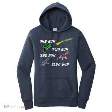 One Gun Two Gun Red Gun Blue Gun Women's Hoodie