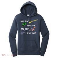 One Gun Two Gun Red Gun Blue Gun Women's Hoodie thumb 0