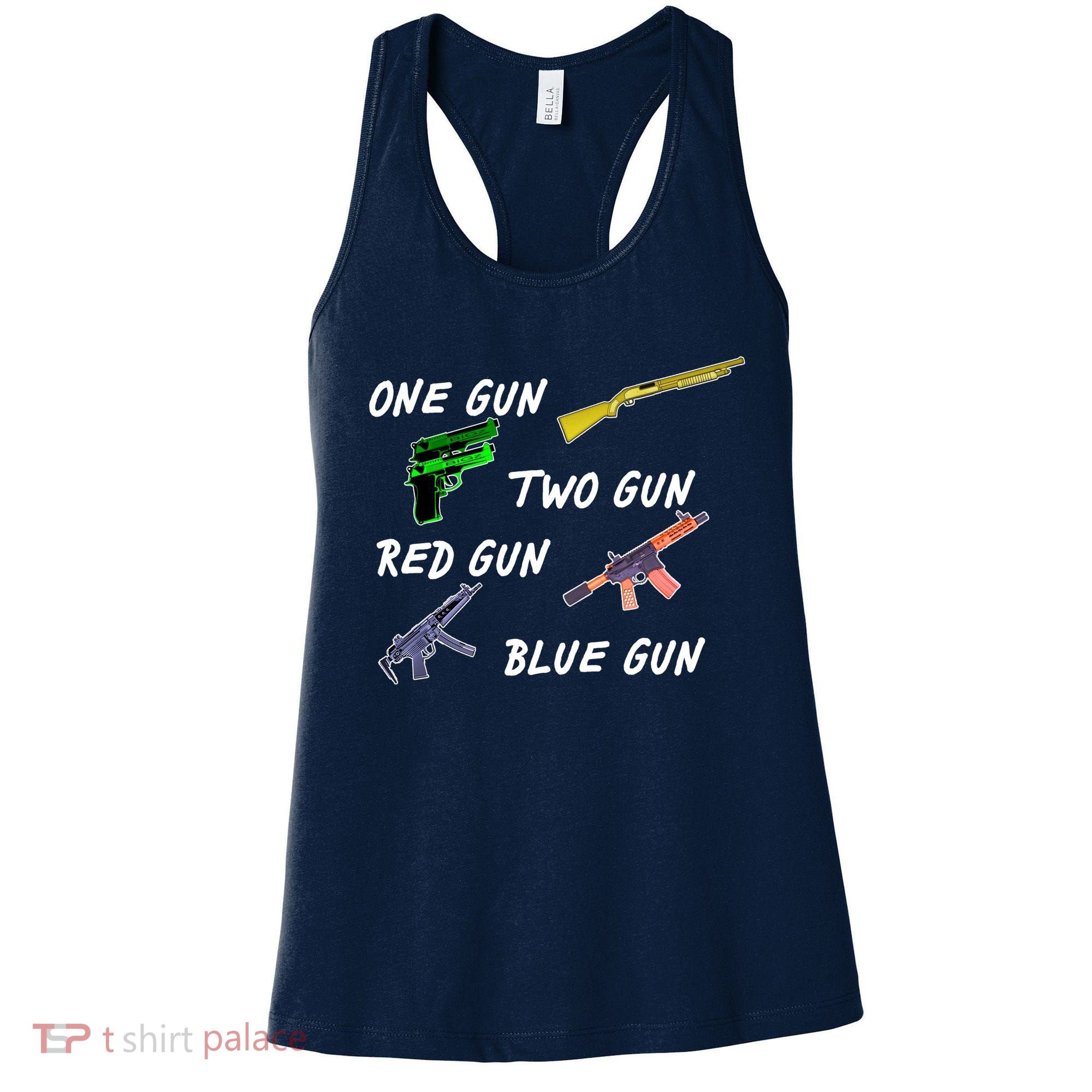 One Gun Two Gun Red Gun Blue Gun Women's Tank Top