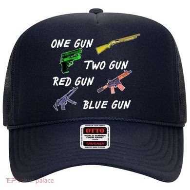 One Gun Two Gun Red Gun Blue Gun Hat