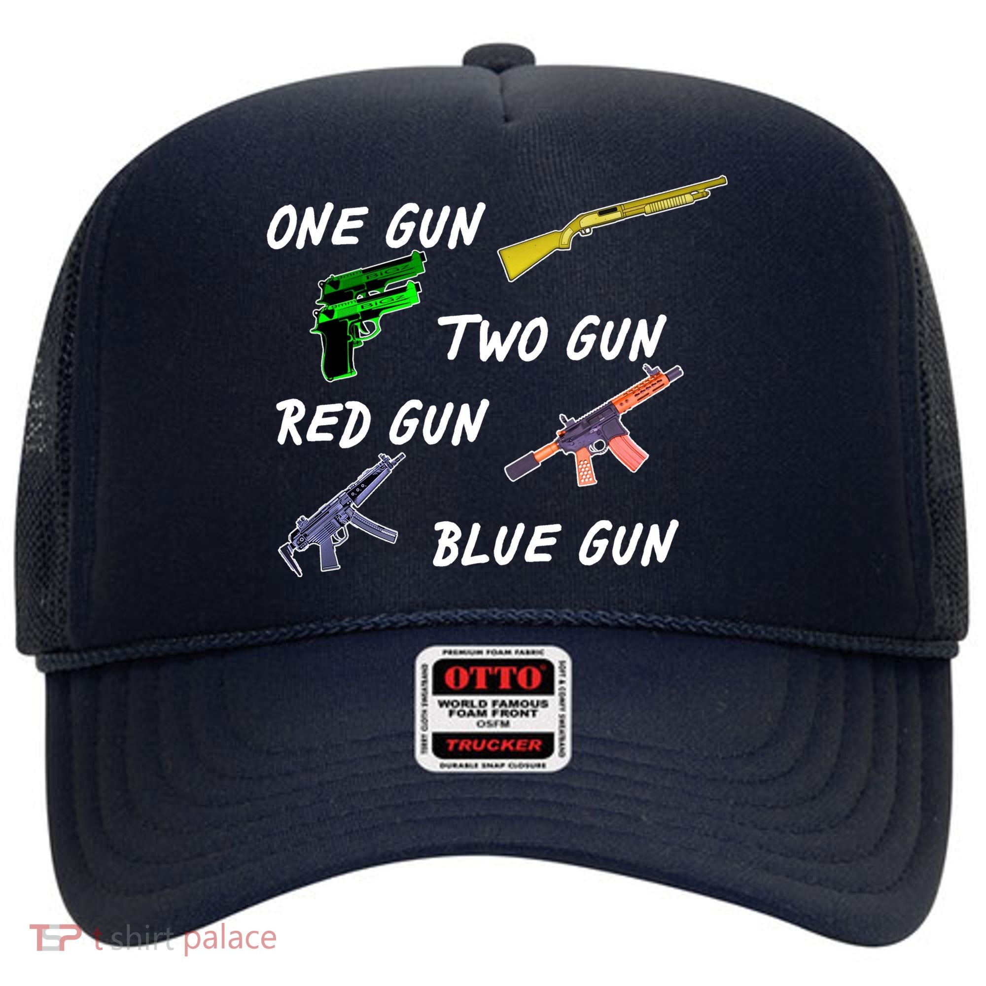 One Gun Two Gun Red Gun Blue Gun Hat