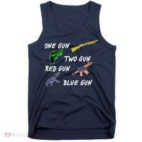 One Gun Two Gun Red Gun Blue Gun Tank Top thumb 0