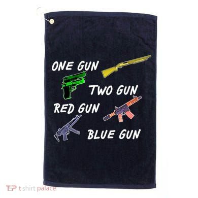 One Gun Two Gun Red Gun Blue Gun Golf Towel