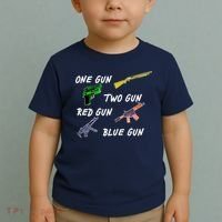One Gun Two Gun Red Gun Blue Gun Toddler T-Shirt thumb 2