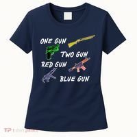 One Gun Two Gun Red Gun Blue Gun Women's T-Shirt thumb 0